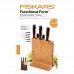 Набір ножів з бамбуковою підставкою Fiskars FF, 5 шт