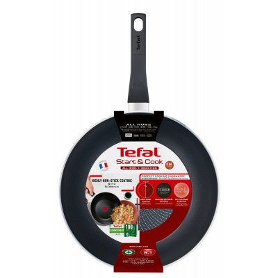 Сковорода ВОК Tefal Start&Cook, 28см, алюміній, бакеліт, чорний