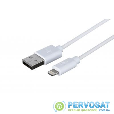 Дата кабель USB 2.0 AM to Lightning 1.0m white 2E (2E-CCLPVC-1MWT)