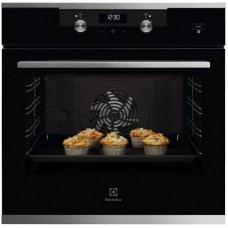 Духова шафа Electrolux електрична, 72л, A, дисплей, конвекція, телескопічні напрямні, чорний+нерж