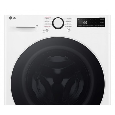 Пральна машина LG фронтальна, 8кг, 1200, A, 48см, дисплей, пара, інвертор, білий Пральна машина LG фронтальна, 8кг, 1200, A, 48см, дисплей, пара, інвертор, білий