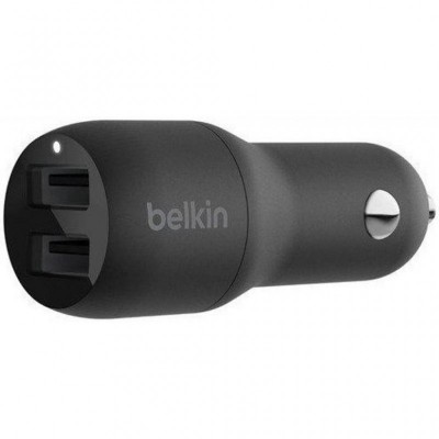 Зарядное устройство Belkin Car Charger 24W Dual USB-A, USB-A - MicroUSB, 1m, black (CCE002BT1MBK)
