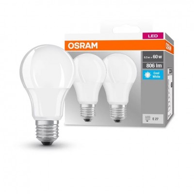 Набір ламп 2шт OSRAM LED E27 8.5Вт 4000К 806Лм A60