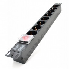 Силовий блок 19" 8 розеток, без кабеля, вимикач, алюм. корпус Pipo (PP8PDUGRC14) Силовий блок 19" 8 розеток, без кабеля, вимикач, алюм. корпус Pipo (PP8PDUGRC14)