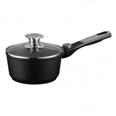 Ківш зі скляною кришкою ARDESTO Gemini Bari, 1.3л, алюміній, чорний