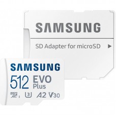 Карта пам'яті Samsung microSDXC 512GB C10 UHS-I R100MB/s Evo Plus + SD Карта пам'яті Samsung microSDXC 512GB C10 UHS-I R100MB/s Evo Plus + SD