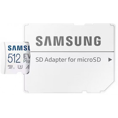 Карта пам'яті Samsung microSDXC  512GB C10 UHS-I R100MB/s Evo Plus + SD
