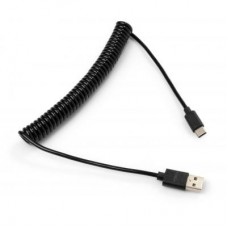 Дата кабель USB 2.0 AM to Type-C 1.8m Spring black Vinga (VCPDCTCS1.8BK) Дата кабель USB 2.0 AM to Type-C 1.8m Spring black Vinga (VCPDCTCS1.8BK)