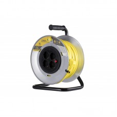 Мережевий подовжувач 2Е 4XSchuko на котушці, с заземл., ІР20, метал., 3G*1.5мм, 25м, мідь, сіро-жовтий Мережевий подовжувач 2Е 4XSchuko на котушці, с заземл., ІР20, метал., 3G*1.5мм, 25м, мідь, сіро-жовтий