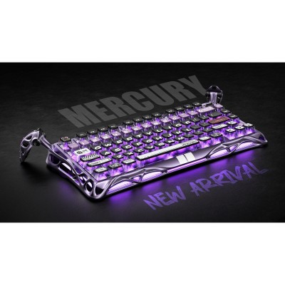 Клавіатура механічна GravaStar Mercury V75 Pro 80keys, Magnetic Jade Gaming, 8K, USB-A, RGB, Iron Purple