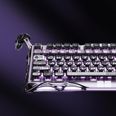 Клавіатура механічна GravaStar Mercury V75 Pro 80keys, Magnetic Jade Gaming, 8K, USB-A, RGB, Iron Purple