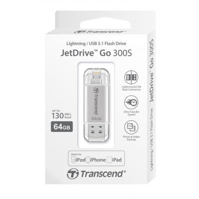 USB флеш накопитель Transcend 64GB JetDrive Go 300 Silver USB 3.1 (TS64GJDG300S)