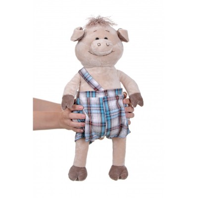 М'яка іграшка Same Toy Порося в комбінезоні 45см THT706