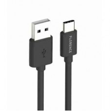 Дата кабель USB 2.0 AM to Type-C 1.0m 3A Black Florence (FL-2200-KT) Дата кабель USB 2.0 AM to Type-C 1.0m 3A Black Florence (FL-2200-KT)