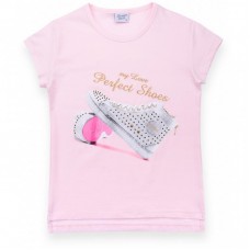Футболка дитяча Breeze з кедами і стразами (8797-128-pink) Футболка дитяча Breeze з кедами і стразами (8797-128-pink)
