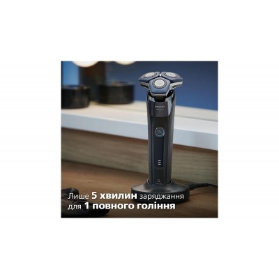 Бритва електр. Philips роторна Series 7000,  бритв.головок-3, Li-Ion, сух.+волог., тример,індикатор заряду, твердий чохол, синій