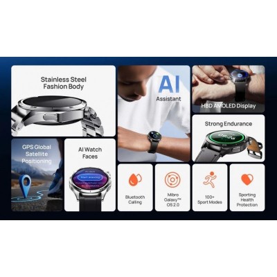 Смарт-годинник Mibro GT 46мм, 1.43", 466x466, AMOLED, BT 5.3, GPS, 5 ATM, темний метал Смарт-годинник Mibro GT 46мм, 1.43", 466x466, AMOLED, BT 5.3, GPS, 5 ATM, темний метал