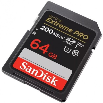 Карта пам'яті SanDisk SD 64GB C10 UHS-I U3 R200/W90MB/s Extreme Pro V30