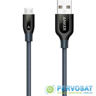Дата кабель USB 3.0 AM to Type-C 0.9m Powerline+ V3 Gray Anker (A8168HA1)