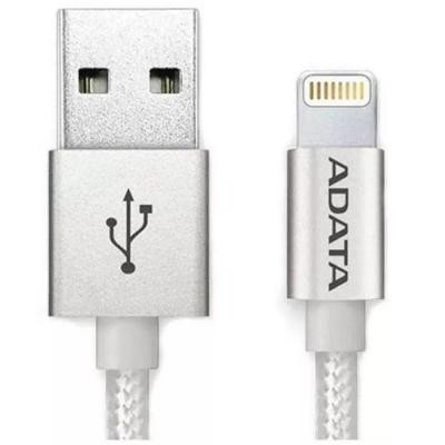 Дата кабель USB 2.0 AM to Lightning 1.0m MFI Silver ADATA (AMFIAL-100CMK-CSV)