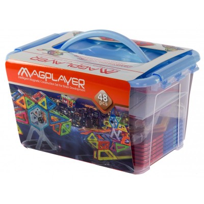 Конструктор Magplayer магнітний набір бокс 48 ел.