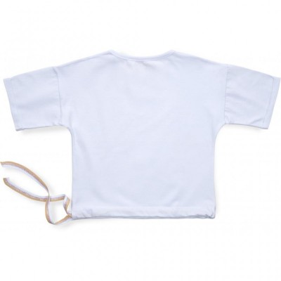 Футболка дитяча Smile одяг з паєтками (3126-134G-white)