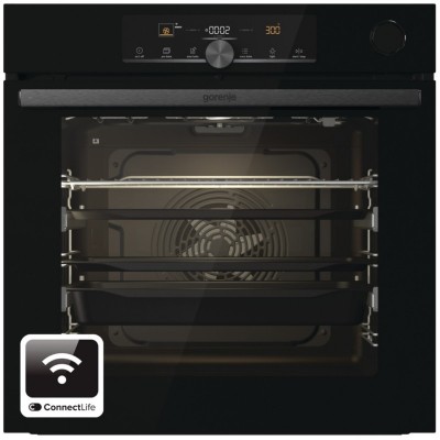 Духова шафа Gorenje електрична, 77л, A+, пара, дисплей, 300 °C, Wi-Fi, чорний