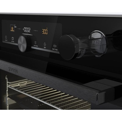 Духова шафа Gorenje електрична, 77л, A+, пара, дисплей, 300 °C, Wi-Fi, чорний