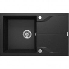 Мийка кухонна Deante Andante, граніт, прямокутник, з крилом, 780х490х194мм, чаша - 1, накладна, металічний графіт Мийка кухонна Deante Andante, граніт, прямокутник, з крилом, 780х490х194мм, чаша - 1, накладна, металічний графіт