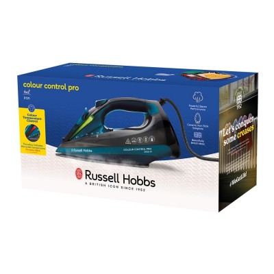 Праска Russell Hobbs Colour Control Pro, 2400Вт, 380мл, паровий удар -185гр, самоочищування, індик.температури, керам. підошва, синій