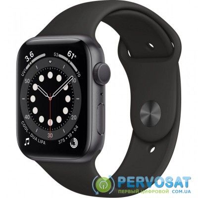 Смарт-часы Apple Watch Series 6 GPS, 44mm Space Gray Aluminium Case with Blac (M00H3UL/A)