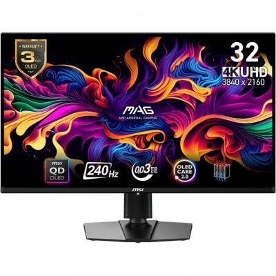 Монітор MSI 31.5&quot; MAG 321UPX-QD 2xHDMI, DP, USB-C, Audio, OLED, 3840x2160, 240Hz, 0.03ms, DCI-P3 99%, AdaptiveSync, HAS, HDR400