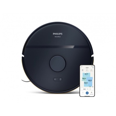 Робот-пилосос Philips Series 2000, h=9.7см, вологе прибирання, конт пил -0.38л, вода -0.3л, автон. робота до 120хв, EPA 11, Wi-Fi, темно-синій