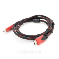 Кабель мультимедійний HDMI to HDMI 3.0m v1.4, OD-7.4mm Black/RED Merlion (YT-HDMI(M)/(M)NY/RD-3.0m) Кабель мультимедійний HDMI to HDMI 3.0m v1.4, OD-7.4mm Black/RED Merlion (YT-HDMI(M)/(M)NY/RD-3.0m)