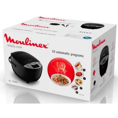 Мультиварка Moulinex Simply Cook, 750Вт, чаша-4л, кнопкове керування, пластик, чорний