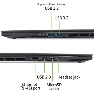 Ноутбук Acer Nitro 16S AN16S-61 16" WQXGA IPS, AMD R9-365, 32GB, F2TB, NVD5070Ti-12, Lin, чорний