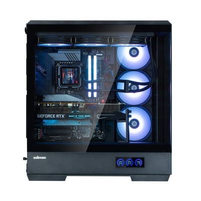 Корпус Zalman P50 DS без БЖ, 2xUSB3.0, 1xUSBType-C, 4x120мм ARGB, VGA 435мм, LCS ready, TG Side Panel, ATX, чорний