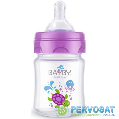 Бутылочка для кормления BAYBY 120 мл 0 мес+ фиолетовый (BFB6100)