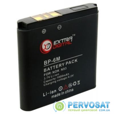 Аккумуляторная батарея для телефона EXTRADIGITAL Nokia BP-6M (1000 mAh) (DV00DV1187)