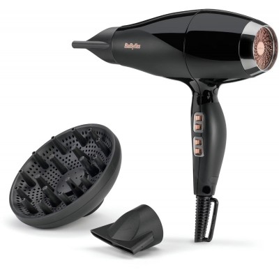 Фен Babyliss Air Power Pro, 2300Вт, 3 режими, дифузор, іоніз-я, хол. обдув, кераміка, чорно-рожевий