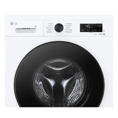 Пральна машина LG фронтальна, 7кг, 1200, A, 44см, дисплей, пара, інвертор, білий