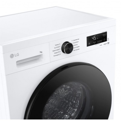 Пральна машина LG фронтальна, 7кг, 1200, A, 44см, дисплей, пара, інвертор, білий
