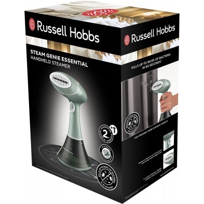 Відпарювач Russell Hobbs компактний Steam Genie Essential, 1600Вт, 220мл, паровий удар -22гр, постійна пара - 9гр, нерж. сталь, бірюзовий