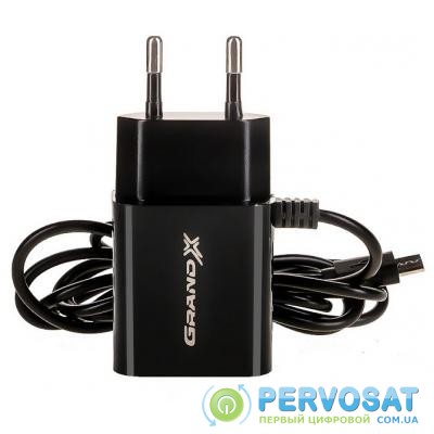 Зарядное устройство Grand-X 5V 2,1A 2USB + micro USB Black (CH-35B)