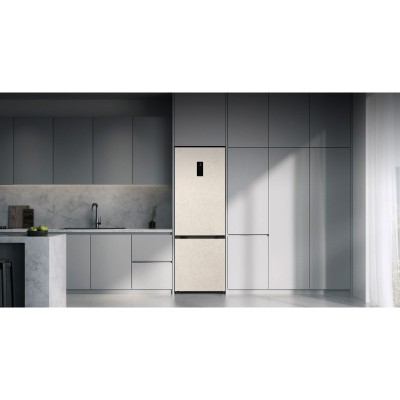 Холодильник LG з нижн. мороз., 203x60х68, холод.відд.-262л, мороз.відд.-113л, 2дв., E, NF, інв., диспл зовн., зона св-ті, бежевий