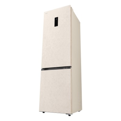 Холодильник LG з нижн. мороз., 203x60х68, холод.відд.-262л, мороз.відд.-113л, 2дв., E, NF, інв., диспл зовн., зона св-ті, бежевий