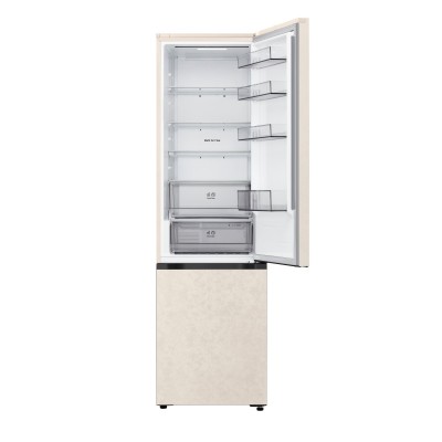 Холодильник LG з нижн. мороз., 203x60х68, холод.відд.-262л, мороз.відд.-113л, 2дв., E, NF, інв., диспл зовн., зона св-ті, бежевий