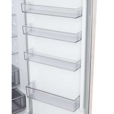 Холодильник LG з нижн. мороз., 203x60х68, холод.відд.-262л, мороз.відд.-113л, 2дв., E, NF, інв., диспл зовн., зона св-ті, бежевий