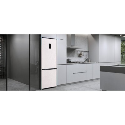 Холодильник LG з нижн. мороз., 203x60х68, холод.відд.-262л, мороз.відд.-113л, 2дв., E, NF, інв., диспл зовн., зона св-ті, бежевий