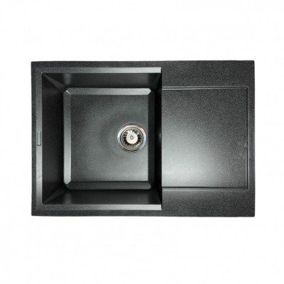 Набір кухонний Adamant Horizon Medium, штучний камінь, прямокут., з крилом, 700х500х230мм, чаша - 1, врізна, графіт + змішувач та дозатор